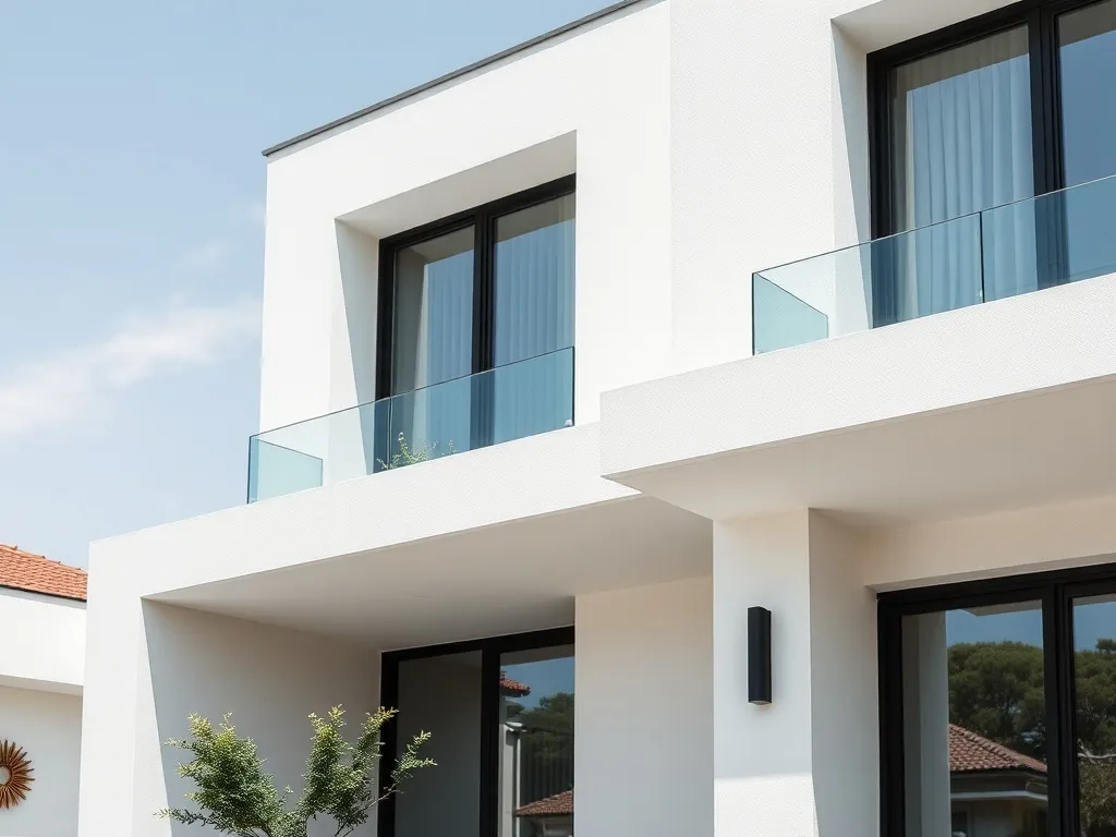A minimalist architectural detail of a modern house exterior