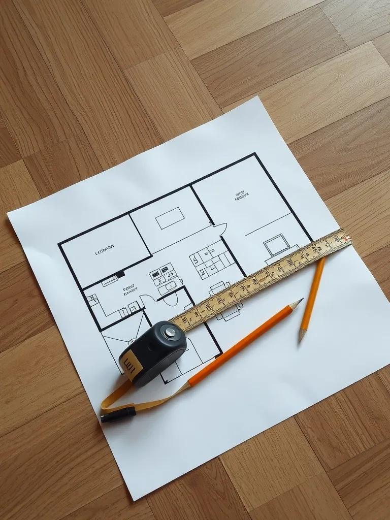 A high-angle shot of a clean, minimalist architectural floor